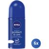 Nivea 6x Bundle Nivea Deodorante Rollon Protect Care Donna