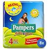 Pampers 8x Bundle Pampers Pannolone Sole Luna 7-18 Maxi X18