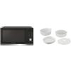 Candy New Timeless CMGA23TNDB, Microonde con Grill, 23 Litri, Piatto Girevole 27 cm, Potenza 900 W-1000 W, Nero + Pentola a Vapore per Microonde. Contenitore Ideale per Cuocere a Vapore, Con 2 Vassoi