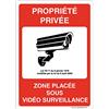 Aua Signaletique Cartello con Angoli ArrotondatiArea di Proprietà Privata Posizionata Sotto Videosorveglianza in Alluminio, 150 X 210 Mm