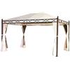 Amicasa Gazebo 3x4 Giardino Esterno in Ferro Teli Laterali/Zanzariere Oregon