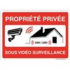 AUA SIGNALETIQUE 202166-AP-a-420x300 Cartello con angoli arrotondati «proprietà privata sotto videosorveglianza 24h house» alluminio dibond, 420 x 300 mm