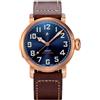 Sugess Pilot S408 Automatico Bronzo Pelle Marrone Blu Zaffiro Orologio Uomo