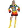 W WIDMANN MILANO Party Fashion - Costume da ragazza hippie psichedelica, abito, fascia, reggae, anni '60