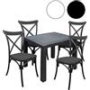 DAF IMPORT SRL Set Tavolo Polyrattan 90x90 cm + Sedie Cross Resina Arredo Giardino Bar Bistrot