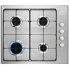 Electrolux Piano Cottura 4 Fuochi a Gas 55 cm Piano in Acciaio Inox KGS6404SX