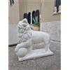 Mondo artistica LEONE STATUA IN PIEDI CHE RUGGISCE CON SFERA PALLA ZAMPA DA GIARDINO IN CEMENTO