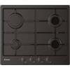 Candy Piano Cottura 4 Fuochi Nero a Gas 60 cm Incasso CHW6BRBB