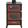 Divina Fire Stufa a Legna in Acciaio con Forno 22 kW Volume 480 m3 Rosso Marika