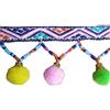 1 Yard Nastro In Pizzo Ricamato Con Pompon Etnici Per Cucire Tessuti
