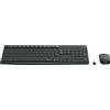 Logitech Tastiera Wireless + Mouse Ottico 1000 DPI Nero - 920-007913 MK235