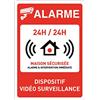 AUA SIGNALETIQUE 202155-AI-a-210x300 Cartello con angoli arrotondati «dispositivo di allarme videosorveglianza home secure» alluminio dibond, 210 x 300 mm