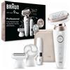 Braun Epilattore Elettrico Wet&Dry colore Bianco Rosa Silk-épil 9 Flex SES9-360