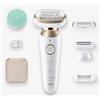 Braun Silk-épil 9 Flex Epilatore Elettrico 40 Pinzette Bianco e Oro SES9-071