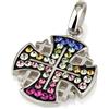 SpringNahal Ciondolo croce di Gerusalemme pietre preziose colorate argento sterling 925
