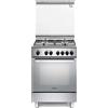 De Longhi Cucina a Gas con Forno Elettrico 4 Fuochi 60x60 cm Inox DMX64 ED