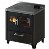 Cadel Cucina a Legna con Forno Termocucina 7,5 kW Nero 6920005 SMART 80S Air H6
