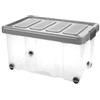 Tontarelli Contenitore con coperchio e ruote Sotto letto 60 L Grafite Puzzle Box