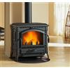 Nordica Extraflame Stufa a Legna Ghisa Vetro ceramico 12 Kw Antracite Isotta Evo