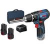 Bosch Trapano avvitatore a batteria 12V con borsa e 2 batterie BOSCH GSB 12V-15