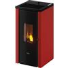 Pegaso Stufa a Pellet Ventilata 7 kW 15 Kg Volume 168 m3 Rosso 702031 Vera 7.0