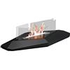 Tecno Air System Biocamino da Tavolo Vetro e Acciaio Potenza 1,5 Kw Nero BOSTON