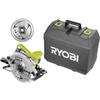 Ryobi RCS1600-K2B, Sega Circolare 1600W, Diametro Lama 190mm, Profondità di Taglio Regolabile, 5000 giri/min, Dotato di Laser Guida, Pulsante di Sblocco e Guida Parallela, Compatta e Leggera