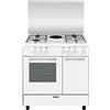 GLEM GAS AR856EX CUCINA 80X50 4 FUOCHI A GAS +1 PIASTRA ELET. FORNO ELET. BIANCA