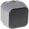 Blendend Interruttore unipolare Bert IP54 in elegante grigio, compatto (7 x 7 x 5 cm). Perfetto per controllare circuiti elettrici interni ed esterni.