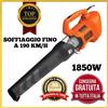 BLACK+DECKER Soffiatore Elettrico POTENTE 1850W Soffia foglie leggero 190KM/H