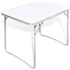vidaXL Tavolo da Campeggio Pieghevole con Telaio in Metallo 80x60 cm