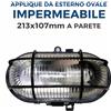Garden De Luxe Collection plafoniera ovale nera Applique Da Esterno Ovale impermeabile 213x107mm A Parete