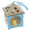 Subitodisponibile BABY LED casetta legno CELESTE con luce led 7x9 cm BOMBONIERA 08BR