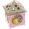 Subitodisponibile BABY LED casetta legno ROSA con luce led 7x9 cm BOMBONIERA 08BT