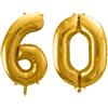 Subitodisponibile Palloncino FOIL MYLAR numero 60 colore ORO 35 cm 0Z1S