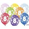 Subitodisponibile 6 PALLONCINI lattice 30 cm numero 8 COMPLEANNO 8 ANNI 0F2M