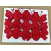 Subitodisponibile 12 PEZZI Farfalla media 3 cm adesiva ROSSO in tessuto DECORAZIONE BOMBON 0C3S