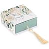 Subitodisponibile 6X Scatolina portaconfetti BLOOMING LOVE con nappa 7x7x3 cm BOMBONIERA 1D3S