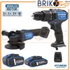 HYUNDAI KIT BRUSHLESS TRAPANO AVVITATORE PERCUSSIONE+SMERIGLIATRICE 20V+ 2 BATT.