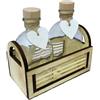 Subitodisponibile Cestino in Legno con 2 Bottiglie da 250 ml SET OLIO ACETO Bomboniera 1EXH