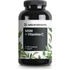 natural elements MSM 2.000 Mg + Vitamina C Naturale - 365 Compresse Anziché Capsule - Metilsulfon