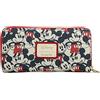Loungefly Disney Mickey & Minnie Mouse Portafoglio Zip Intorno Frizione Ecopelle, Multicolore, Portafoglio con Cerniera