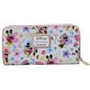 Loungefly Disney Mickey Minnie Mouse Portafoglio Zip Pochette AOP Floreale, Multicolore, Pochette Portafoglio