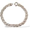 Bracciale da donna in oro bianco 18 kt (750) maglie ovali inserto lucido