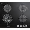 DE LONGHI NSL460NCM PIANO COTTURA 60CM 4 FUOCHI A GAS IN VETROCERAMICA NERO