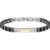 Morellato Bracciale Morellato Gold SATM11 Bracelet Acciaio Oro 18 Ct Zirconi Uomo Ceramica