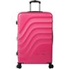 Totto - Valigia rigida espandibile - Brazy+ - Valigia grande - Deco rose - Colore rosa - Bagaglio a mano - Sistema espandibile - Sistema TSA - Fodera in poliestere