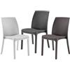 Bica Set Tavolo 80x80 con Sedie da Esterno Polipropilene Rattan Giardino Terrazzo Bar