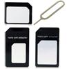 World Electronic Business Adattatore Nano SIM/micro-SIM/SIM standard - Nero