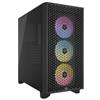 Corsair 3000D RGB AirFlow Mid Tower Vetro Temperato No-Power minITX/mATX/ATX Ner